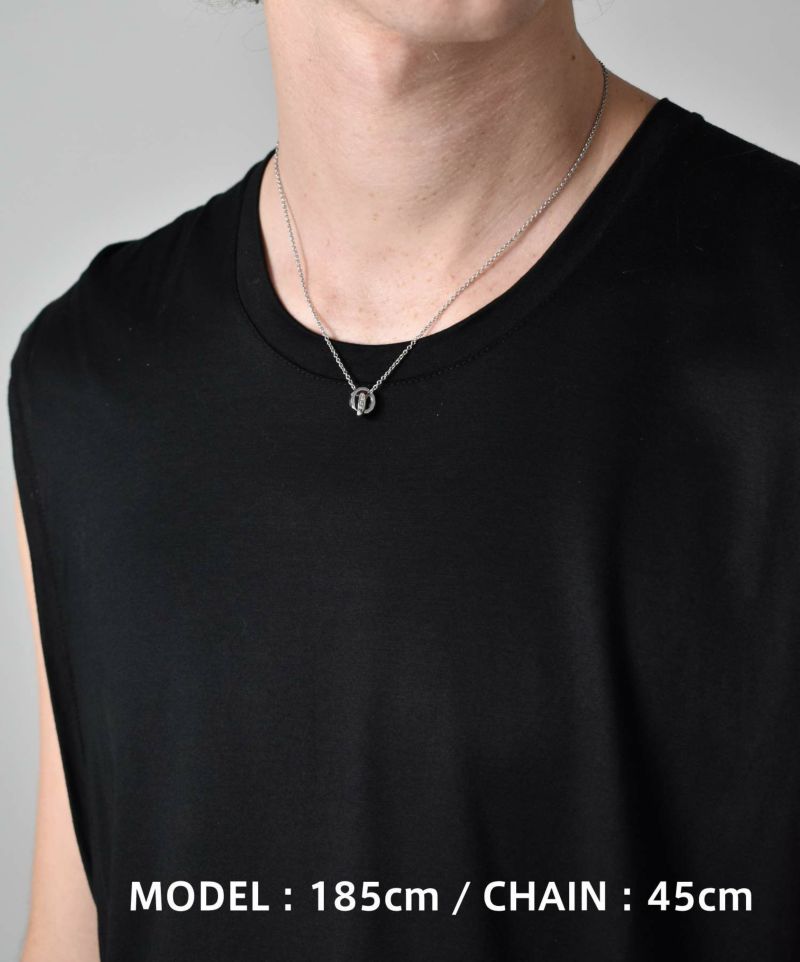 LH-1 スタッド ダブルリング ネックレス サージカルステンレス316L タングステン (金属アレルギー対応) 03NE007ASV ステンレスネックレ LH-1 スタッド ダブルリング ネックレス サージカルステンレス316L タングステン (金属アレルギー対応) 03NE007ASV ステンレスネックレ