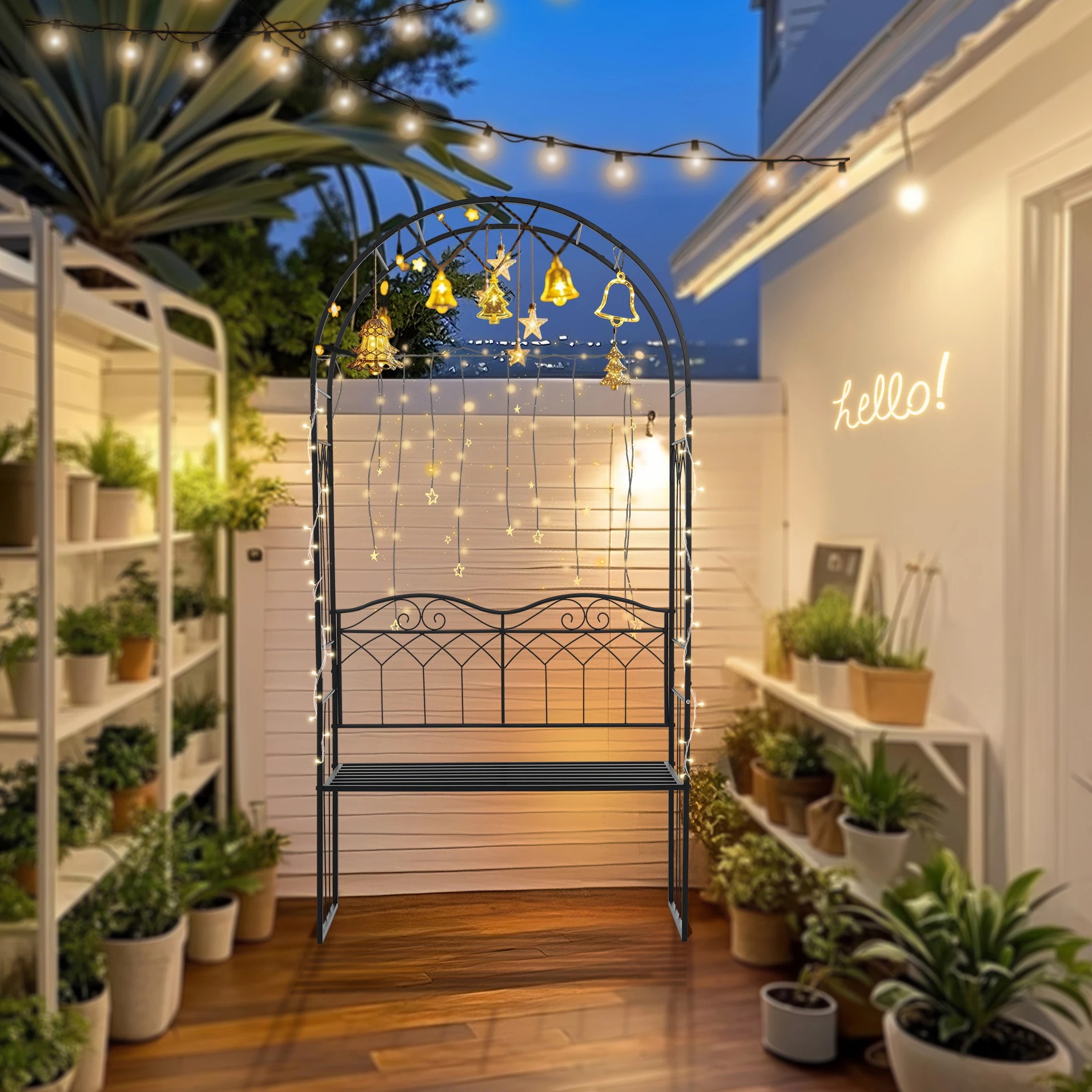 1901ガーデンベンチ 2人掛け ガーデンアーチ ローズアーチ 園芸