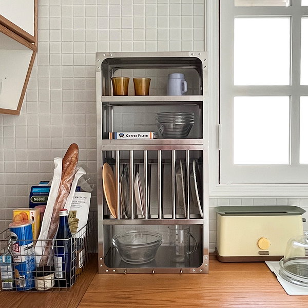 ステンレスキッチンラック オグレ O'gre Sサイズ ウォールシェルフ 食器棚 楽天市場】O'gre オグレ ステンレスキッチンラックS 韓国