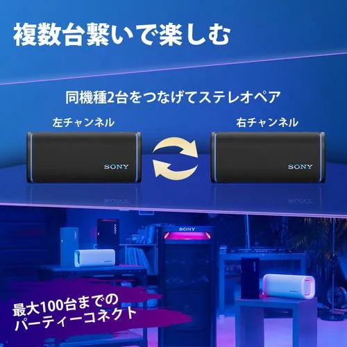 【推奨品】ソニー SRS-ULT50 W ワイヤレスポータブルスピーカー Bluetooth対応 IP67防水防塵 オフホワイト