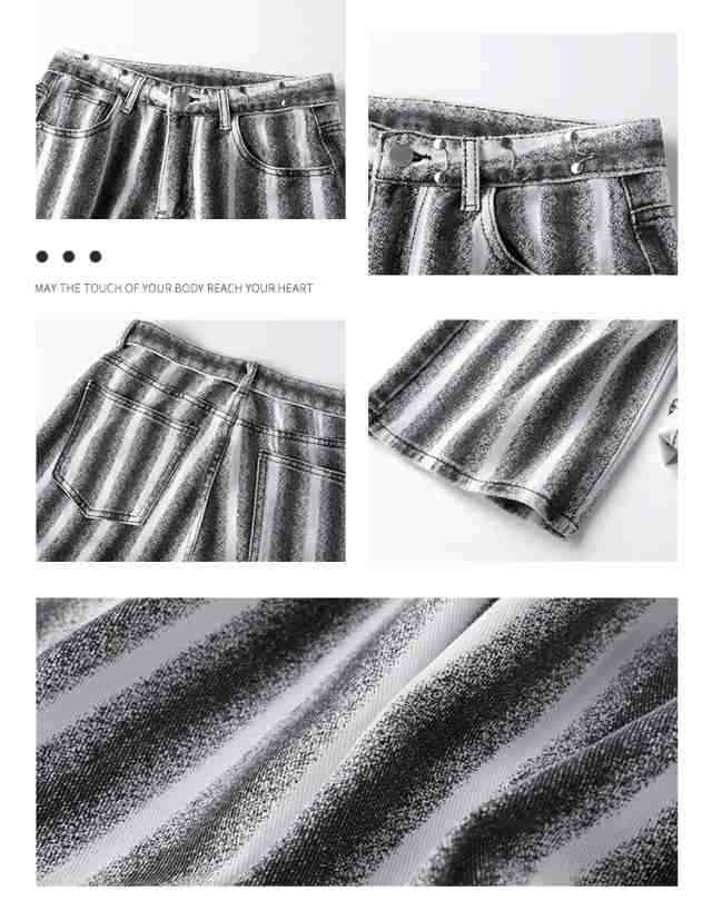 【2025新作入荷】ボトムス パンツ ズボン ストレートジーンズ デニム ロング丈 ワイドレッグ ハイウエスト 秋 冬 グレー 灰色 ストライプ ジッパー ジップ 【2025新作入荷】ボトムス パンツ ズボン ストレートジーンズ デニム ロング丈 ワイドレッグ ハイウエスト 秋 冬 グレー 灰色 ストライプ ジッパー ジップ