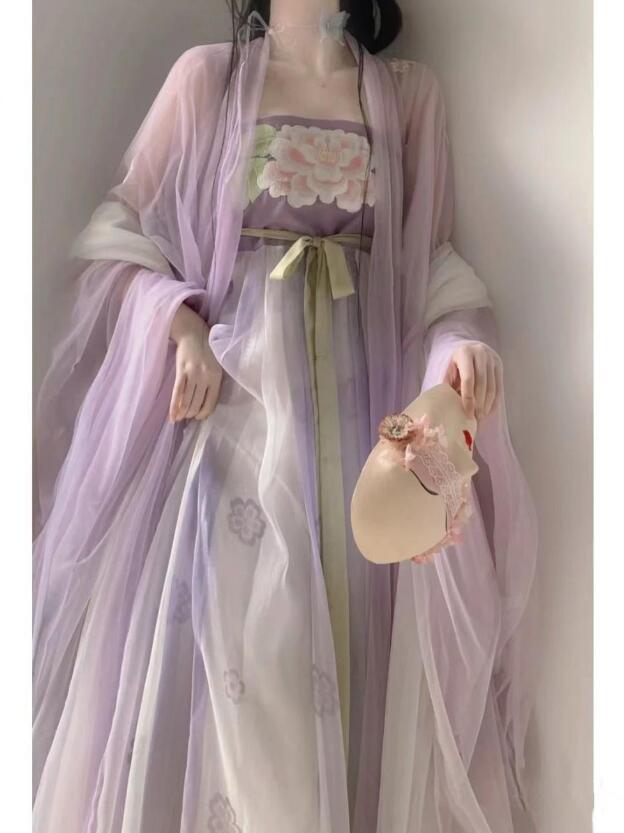 レディース中国伝統古典美女漢服唐装　3点セットアップ　豪華ロング丈羽織　中華コスプレ衣装　豪華イベント演出衣装　宮廷古代ダンス衣装　中華風チャイナドレス　写真撮影衣装　ステージ衣装　華流ステージコスプ