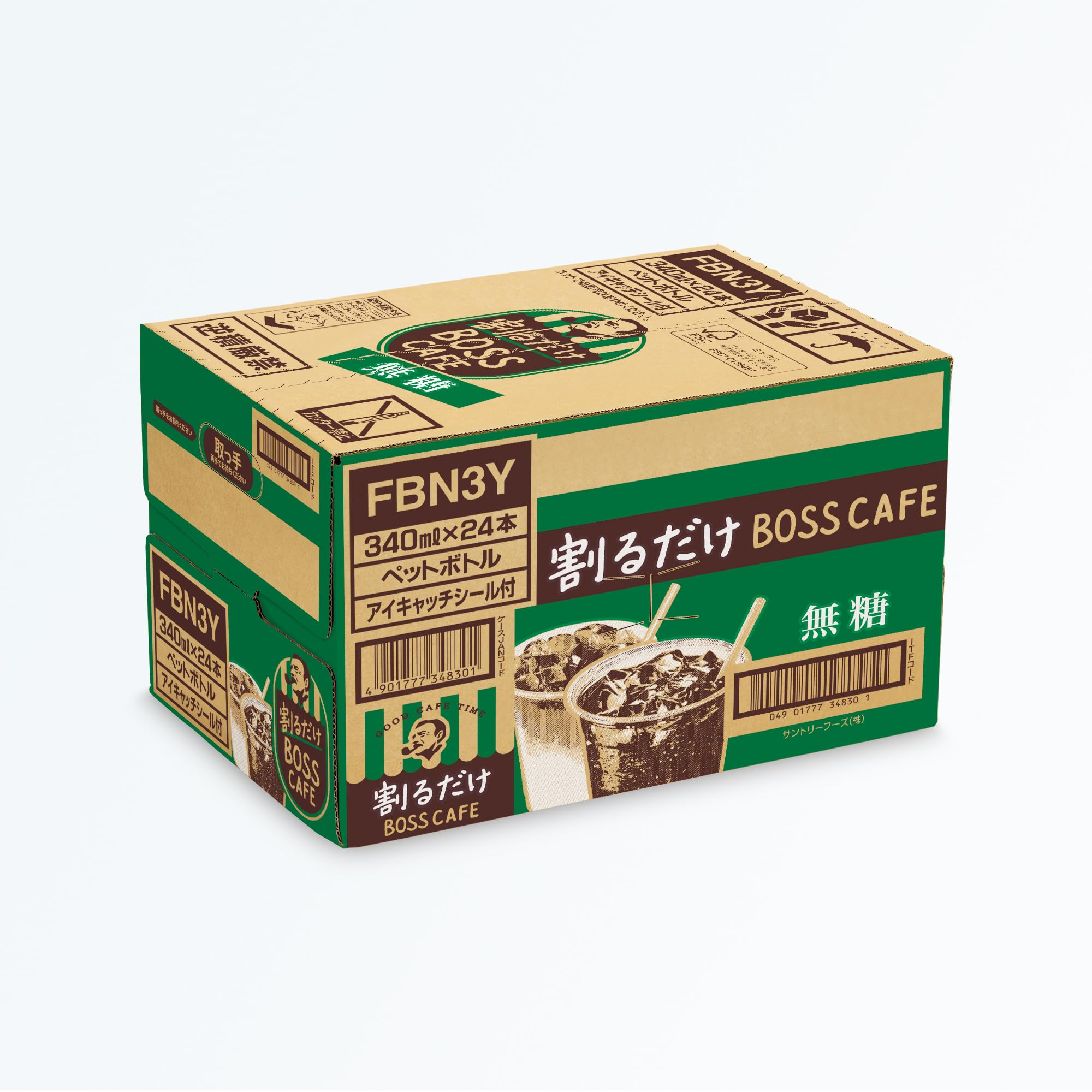 CRAFT BOSS カフェ 無糖 340ml×2本×12本 BOSS（サントリー