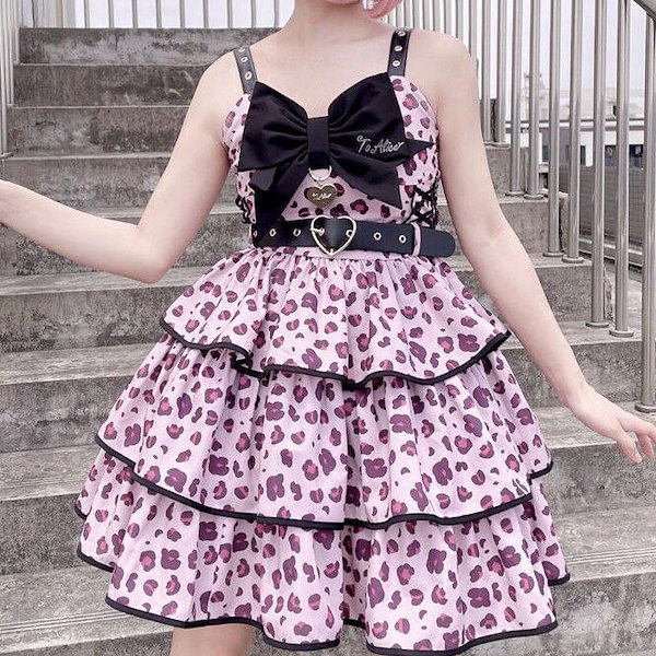 Qoo10] ロリータリトルミルクヒョウヒョウ柄3層ケ