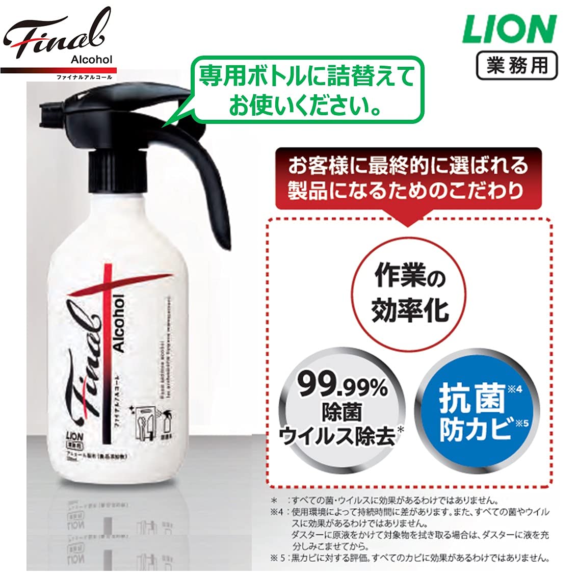 【業務用 大容量】 ライオンハイジーン ファイナル アルコール 5L