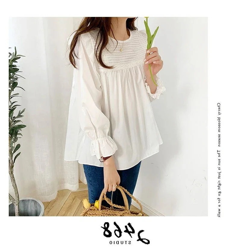 【急速出荷!】チュニック レディース ブラウス 長袖 シャツ ゆったり 体型カバー韓国ファッショシャツ