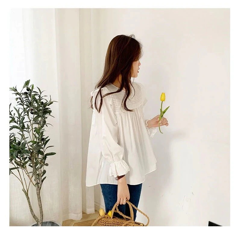 【急速出荷!】チュニック レディース ブラウス 長袖 シャツ ゆったり 体型カバー韓国ファッショシャツ