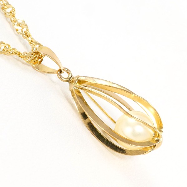 K18 18金 YG イエローゴールド ネックレス パール(真珠) 約45cm ジュエリー 中古 K18 18金 YG イエローゴールド ネックレス パール(真珠) 約45cm ジュエリー 中古