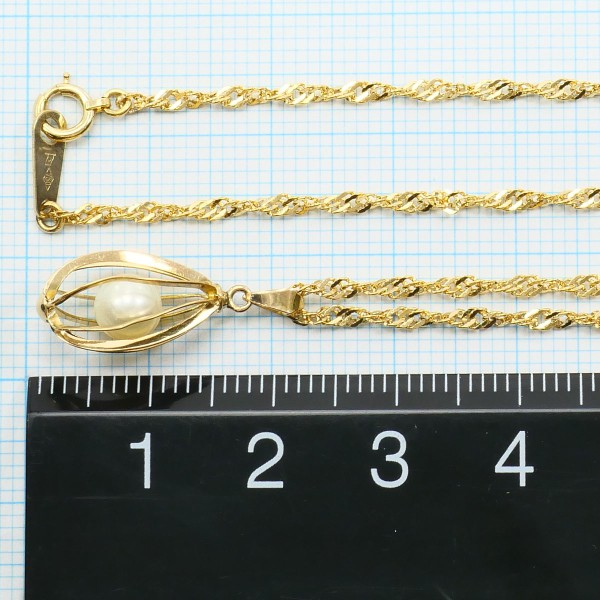 K18 18金 YG イエローゴールド ネックレス パール(真珠) 約45cm ジュエリー 中古 K18 18金 YG イエローゴールド ネックレス パール(真珠) 約45cm ジュエリー 中古