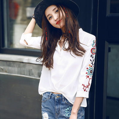 美品 Bohemians 七分袖 花柄シャツ ボヘミアンズ Bohemians 花柄 七分袖シャツ