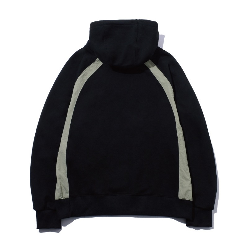[THE BOYZソヌ着用]Cracking snap leglan hoodie black