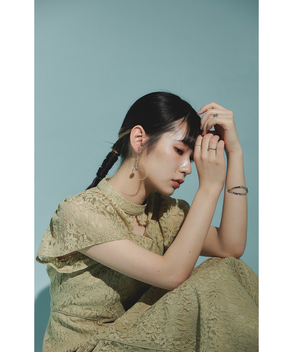 結婚式 ワンピース パーティードレス フロントオープン 総レース 花柄 レース ボトルネック ロング丈 フレア 袖あり 半袖 ロングドレス オケージョン 1.5次会 春夏 秋冬 二次会 謝恩会