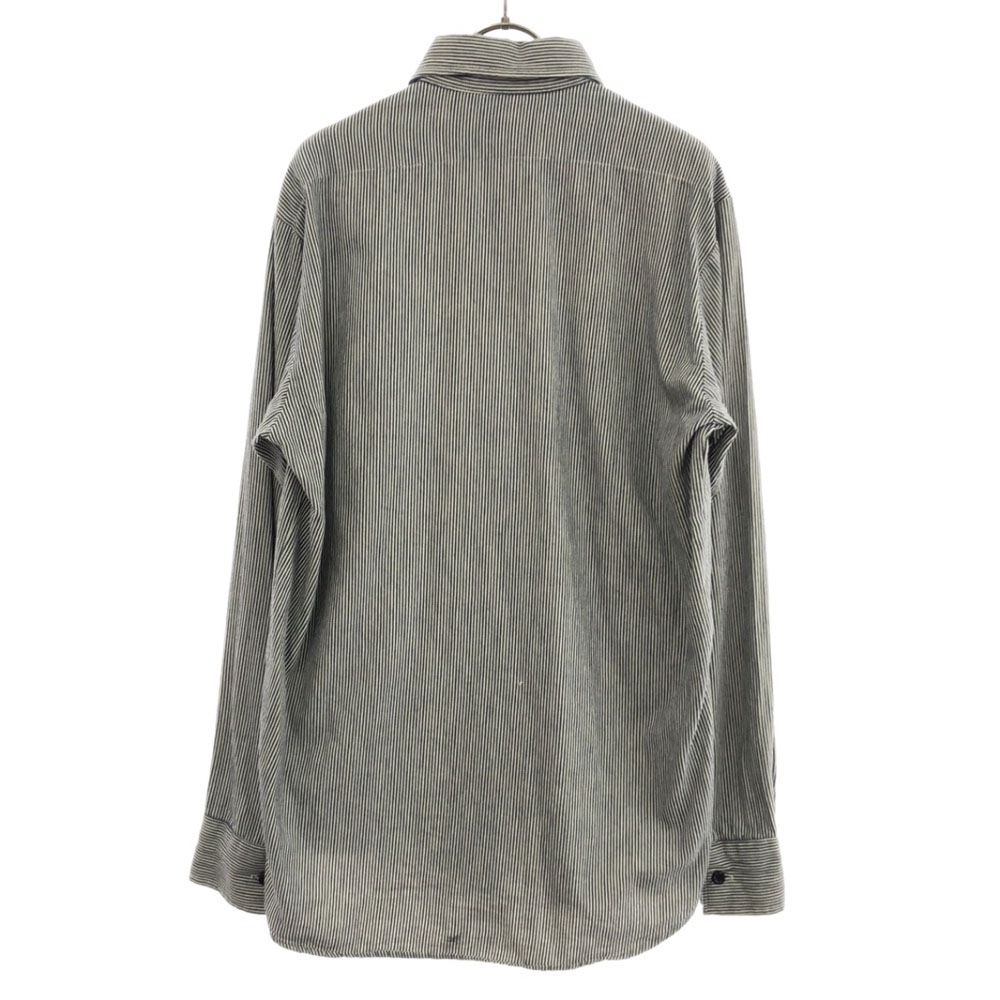 80s USA製 ヒッコリーストライプ 長袖 タロンジップ ワークシャツ S ネイビー×ホワイト ハーフジップ オールド ヴィンテージ メンズ