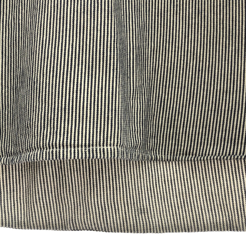 80s USA製 ヒッコリーストライプ 長袖 タロンジップ ワークシャツ S ネイビー×ホワイト ハーフジップ オールド ヴィンテージ メンズ