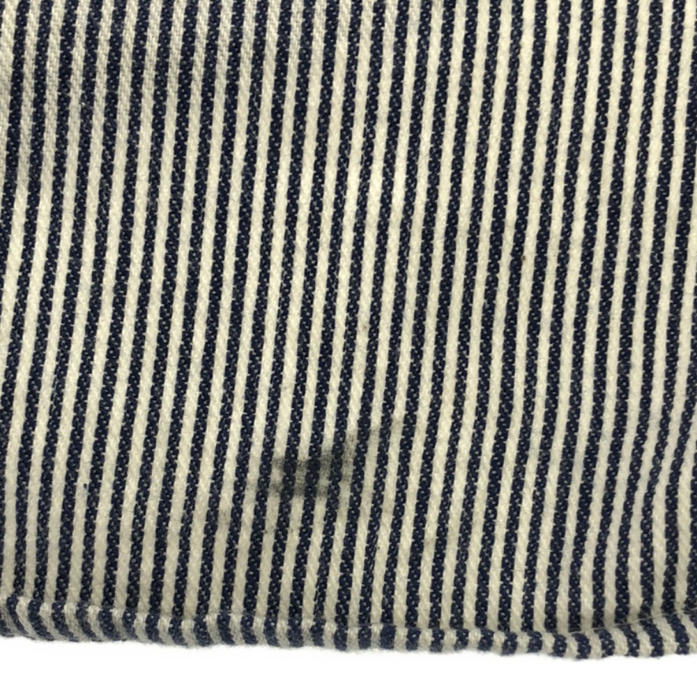 80s USA製 ヒッコリーストライプ 長袖 タロンジップ ワークシャツ S ネイビー×ホワイト ハーフジップ オールド ヴィンテージ メンズ