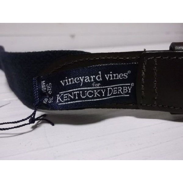 ヴィニヤードヴァインズ 本革製 レザー 布ベルト アメリカ製 ブルー vineyard vines VV4-014