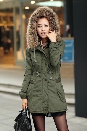 Army Green Parka with Faux Fur Army Green Parka with Faux Fur