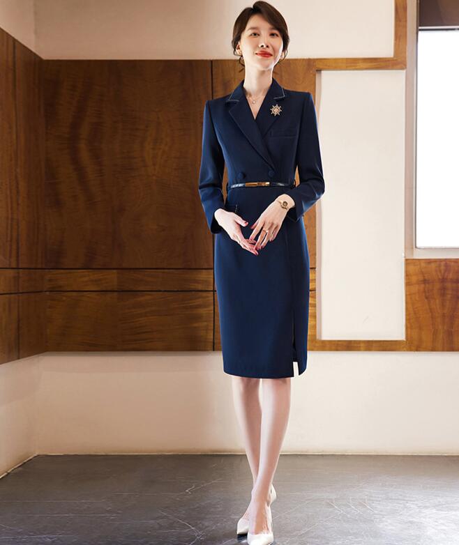 スーツワンピース 通勤 レディースワンピース 感 無地 シンプル エレガント 2color ワイン ネイビー 膝丈ワンピース 長袖ワンピース ビジネス おしゃれ 宴会 パーティー 結婚式 二次会
