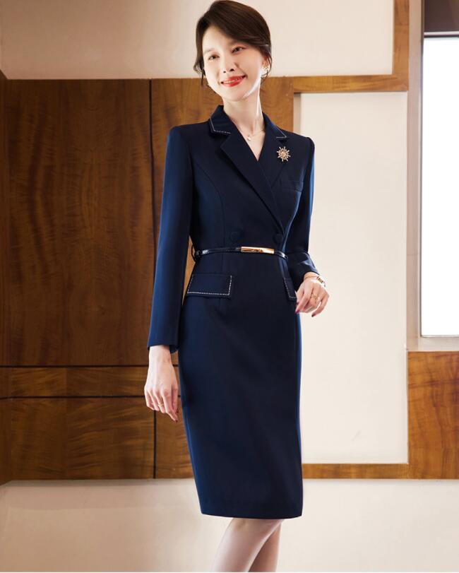 スーツワンピース 通勤 レディースワンピース 感 無地 シンプル エレガント 2color ワイン ネイビー 膝丈ワンピース 長袖ワンピース ビジネス おしゃれ 宴会 パーティー 結婚式 二次会