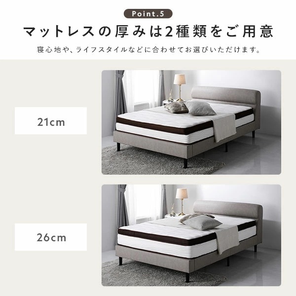 ベッド シングル 2層ポケットコイルマットレス付き 厚み26cm ブラック 脚付き すのこ PVCレザー 組立品