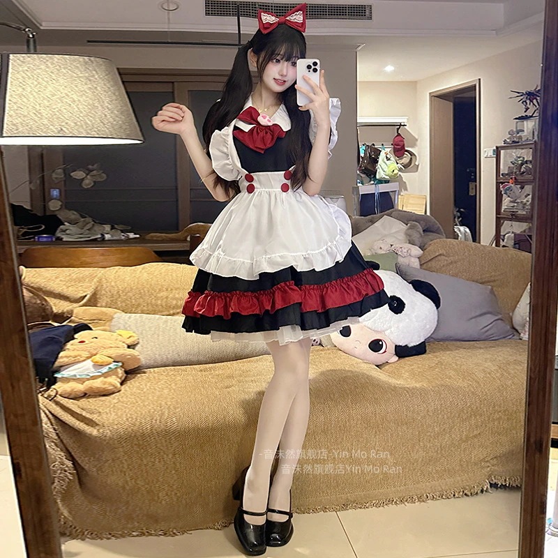 新赤い服 にじげんメイド服cos服かわいいロリータアニメコスプレ女装 新赤い服 にじげんメイド服cos服かわいいロリータアニメコスプレ女装