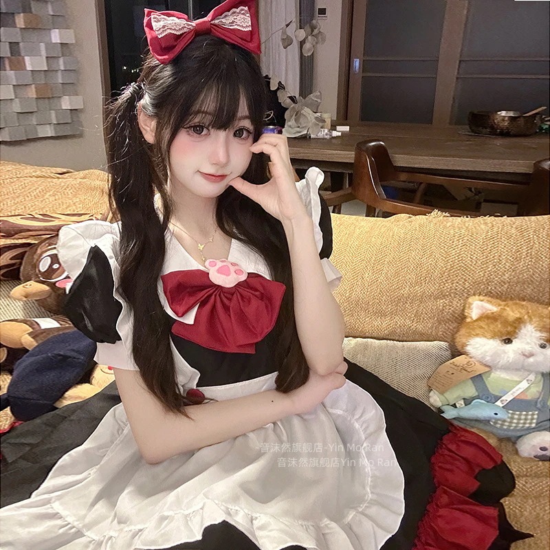 新赤い服 にじげんメイド服cos服かわいいロリータアニメコスプレ女装 新赤い服 にじげんメイド服cos服かわいいロリータアニメコスプレ女装