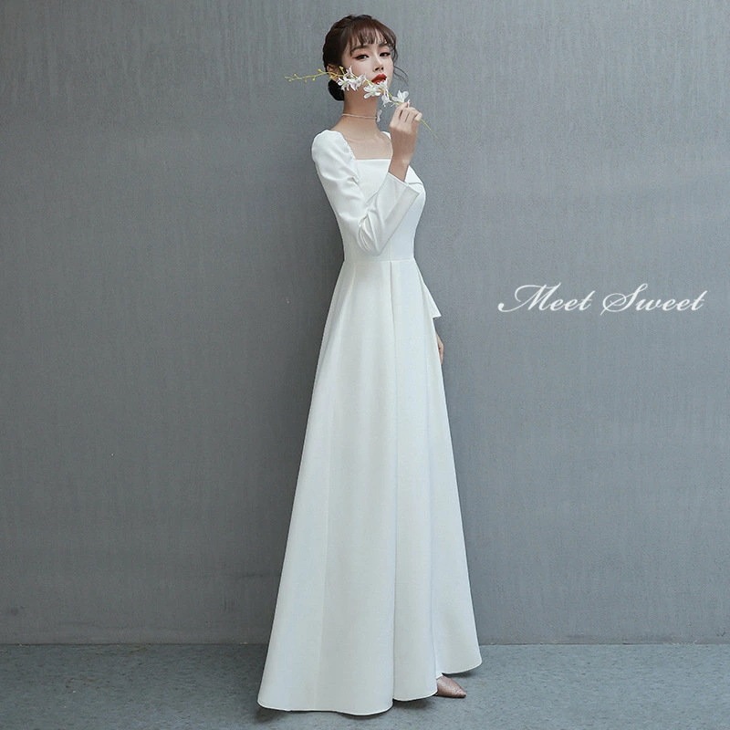 ウェディングドレス 二次会ドレス 結婚式 ブライダルドレス 新婦 ロングドレス サテン 長袖 袖あり ロングスリーブ シンプル ホワイト 前撮り 海外挙式 花嫁 ウエディングドレス 編み上げ パーティ ウェディングドレス 二次会ドレス 結婚式 ブライダルドレス 新婦 ロングドレス サテン 長袖 袖あり ロングスリーブ シンプル ホワイト 前撮り 海外挙式 花嫁 ウエディングドレス 編み上げ パーティ