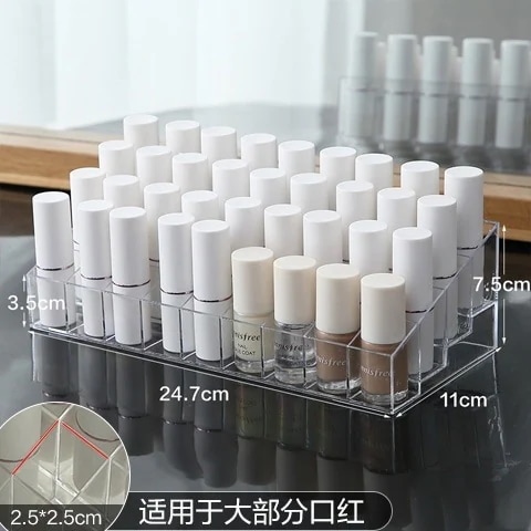 【20点セット】急速出荷25コマリップスティック収納ケース透明プラスチックデスクトップ整理リップスティック陳列棚化粧品収納ケ