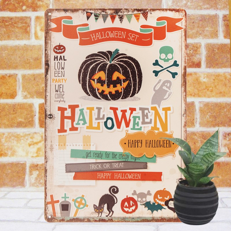 Qoo10] ハロウィン インテリア 飾り ブリキ看板