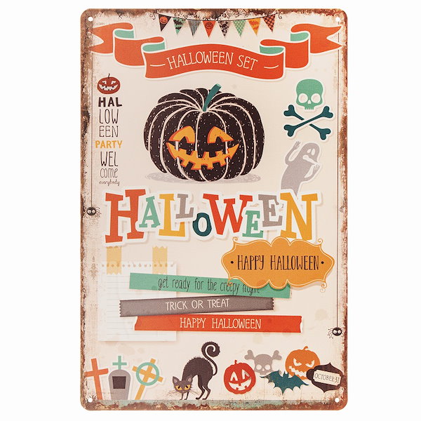 Qoo10] ハロウィン インテリア 飾り ブリキ看板