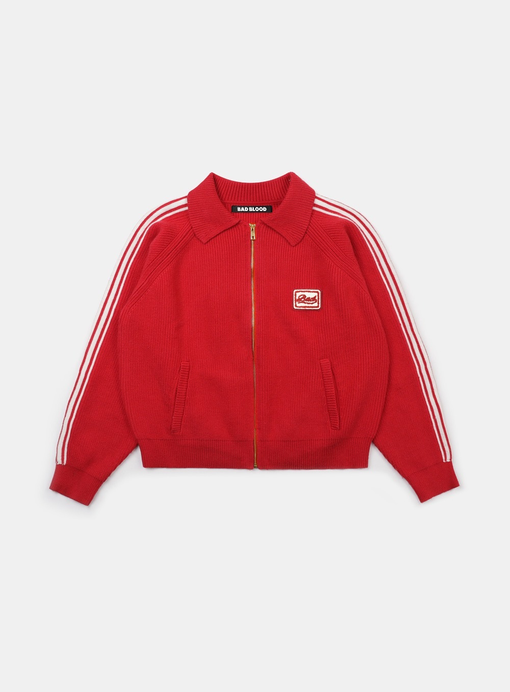【BADBLOOD】 BILLY TRACK ZIP-UP SWEATER : RED