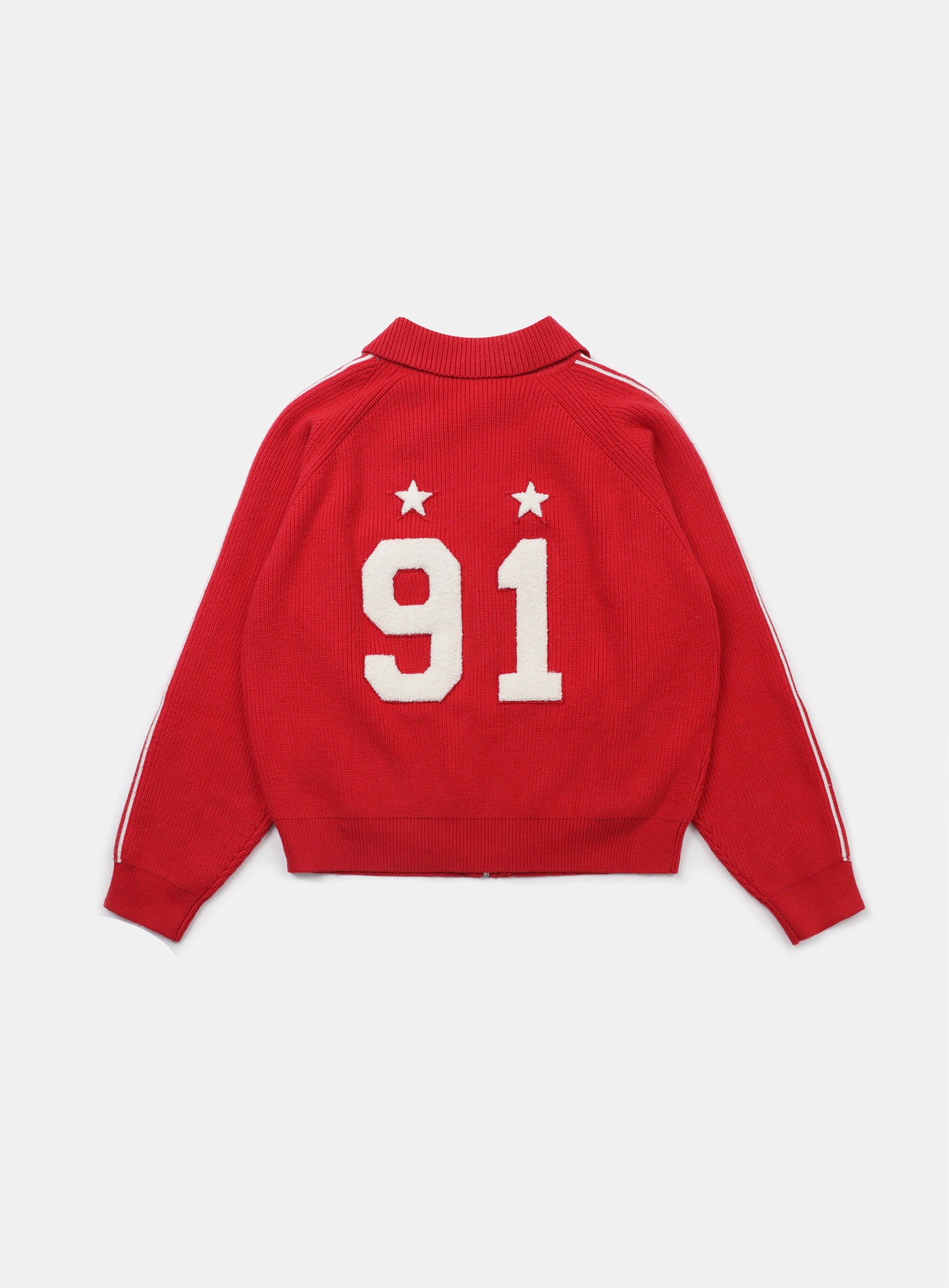 【BADBLOOD】 BILLY TRACK ZIP-UP SWEATER : RED
