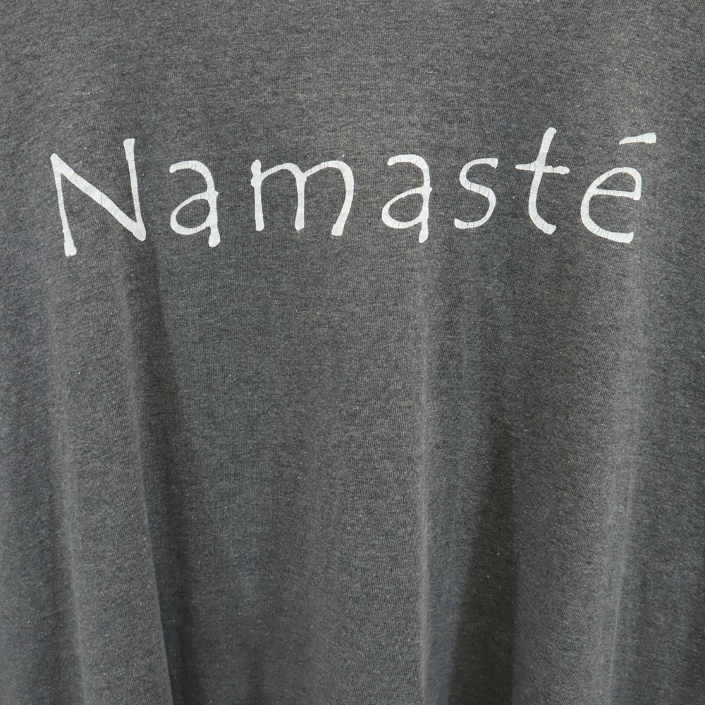 アローレ 90s USA製 オールド namaste プリント 半袖 Tシャツ 2XL グレー ALORE ビッグサイズ メンズ アローレ 90s USA製 オールド namaste プリント 半袖 Tシャツ 2XL グレー ALORE ビッグサイズ メンズ