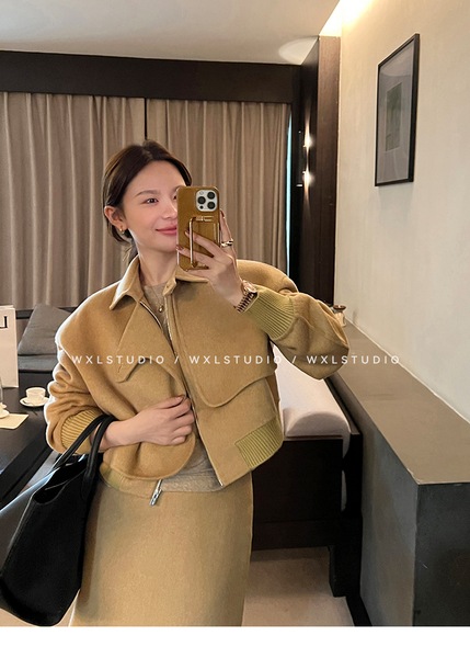 モダンなウールダブルフェイスジャケット