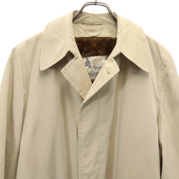 80s ヴィンテージ ステンカラーコート 36 ベージュ ライナー付き メンズ