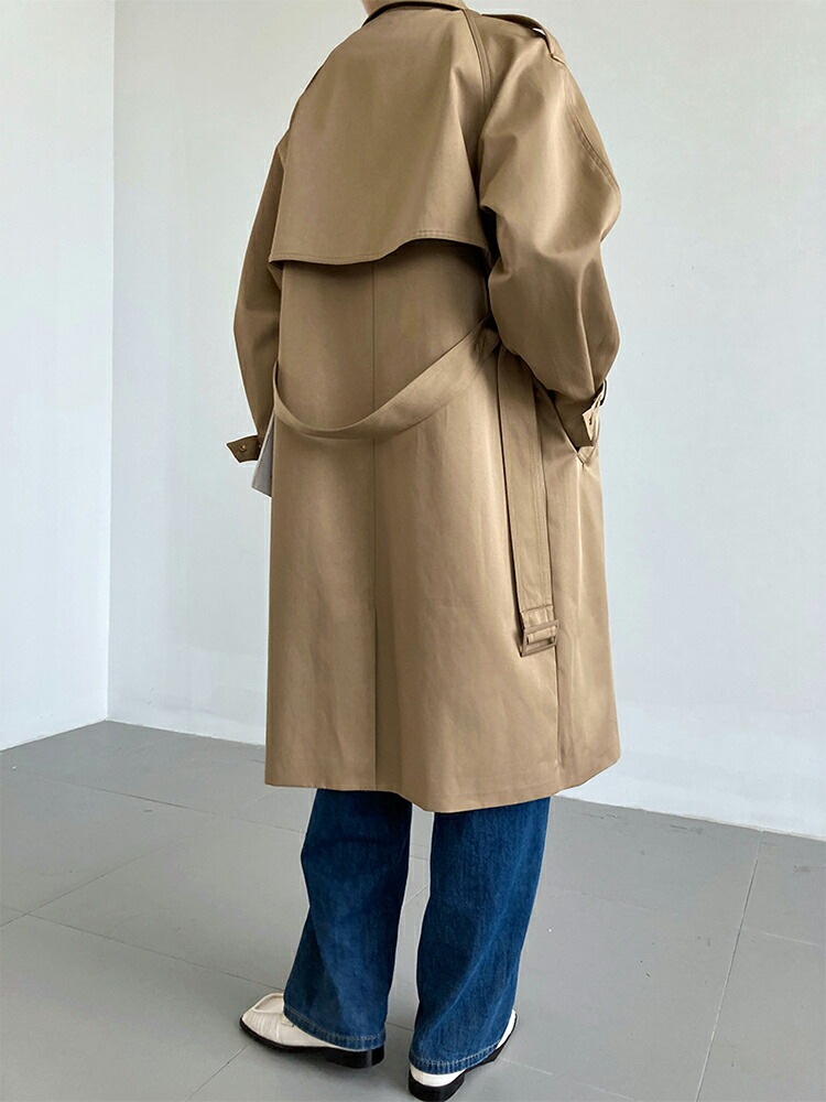 【短納期】 トレンチコート レディース 春 春 冬 スプリングコート ロングコート トレンチ アウター コート ジャケット ロング ロング丈 ダブル 襟 デザイン コットン混 ゆったり 大きいサイズ