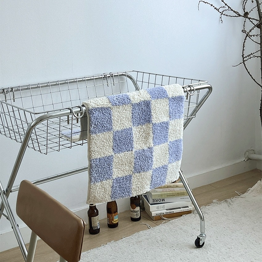 チェッカーボードラグマットミニラグ/バス/トイレ/キッチン/ポーチ（4 color）