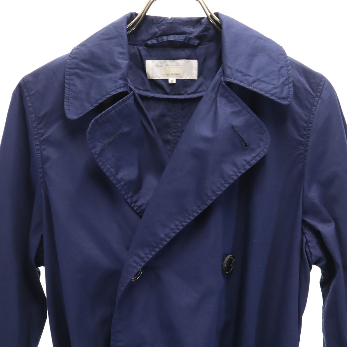 フランス製 トレンチコート 3 ネイビー レディース 古着 フランス製 トレンチコート 3 ネイビー レディース 古着