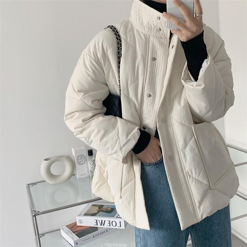 超目玉新品 ダウンジャケット レディース 中綿ジャケット 中綿コート 冬服 厚手 立ち襟 ボタンダウン 中綿 秋冬 保温 防寒 キルティングダウン 防風 細身 着痩せ