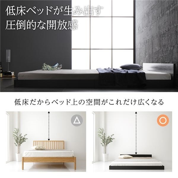 ベッド 低床 ロータイプ すのこ 木製 一枚板 フラット ヘッド シンプル モダン ブラック ダブル ポケットコイルマットレス付き ベッド 低床 ロータイプ すのこ 木製 一枚板 フラット ヘッド シンプル モダン ブラック ダブル ポケットコイルマットレス付き