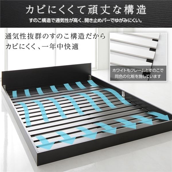 ベッド 低床 ロータイプ すのこ 木製 一枚板 フラット ヘッド シンプル モダン ブラック ダブル ポケットコイルマットレス付き ベッド 低床 ロータイプ すのこ 木製 一枚板 フラット ヘッド シンプル モダン ブラック ダブル ポケットコイルマットレス付き