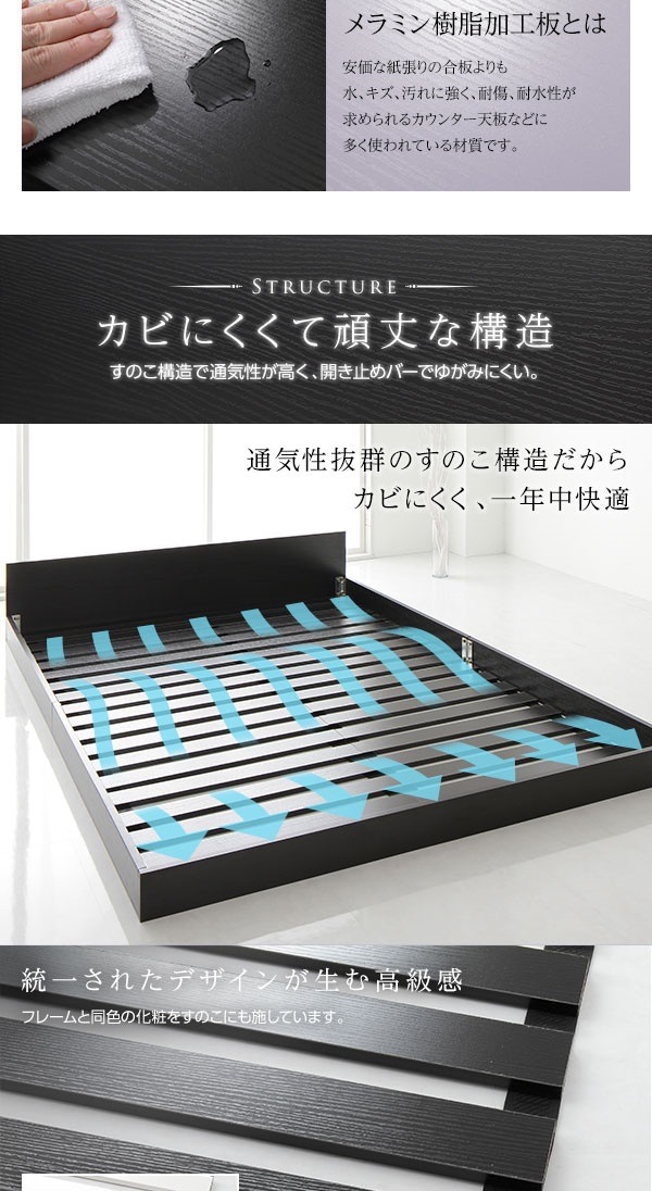 ベッド 低床 ロータイプ すのこ 木製 一枚板 フラット ヘッド シンプル モダン ブラック ダブル ポケットコイルマットレス付き ベッド 低床 ロータイプ すのこ 木製 一枚板 フラット ヘッド シンプル モダン ブラック ダブル ポケットコイルマットレス付き