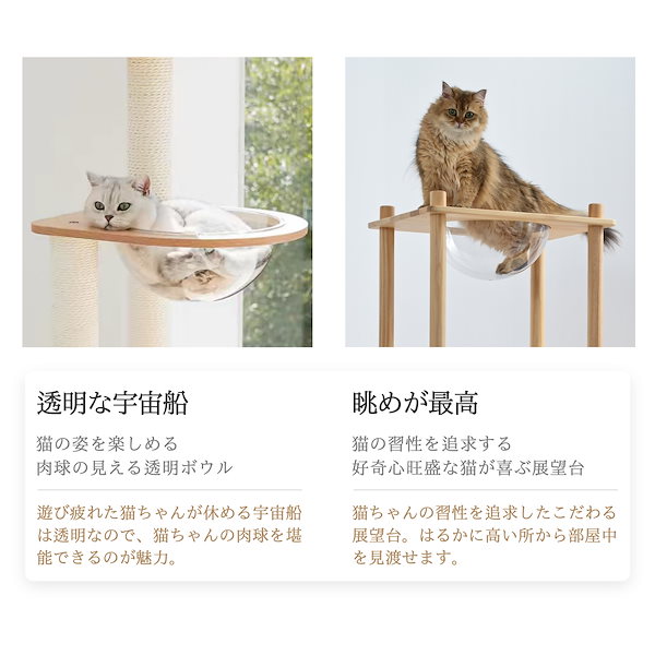 木製&壁付け】キャットタワー 猫用 ペットベッド 猫用品 あつ 猫ハウス 宇宙