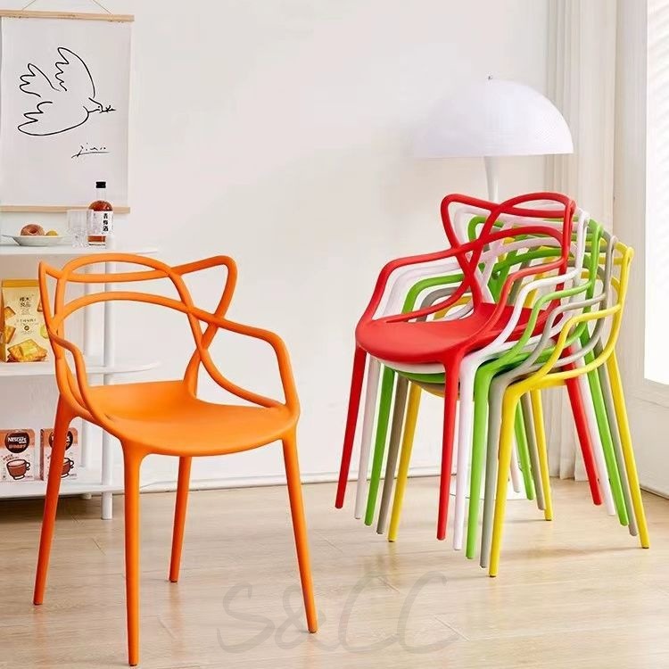 【2脚セット】全8色　完成品 ダイニングチェア プラスチックチェア デザイナーズチェア スネーキーチェア クロスバック カジュアルチェア レストラン カフェ キッチン 椅子 韓国 インテリア 北欧