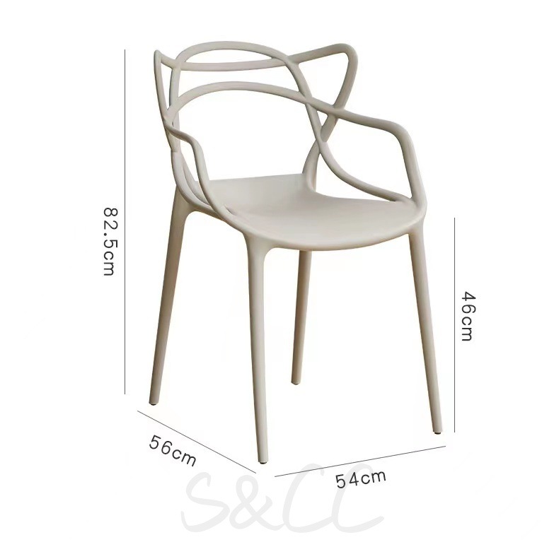 【2脚セット】全8色　完成品 ダイニングチェア プラスチックチェア デザイナーズチェア スネーキーチェア クロスバック カジュアルチェア レストラン カフェ キッチン 椅子 韓国 インテリア 北欧