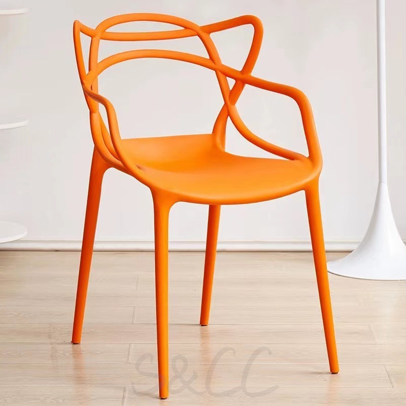 【2脚セット】全8色　完成品 ダイニングチェア プラスチックチェア デザイナーズチェア スネーキーチェア クロスバック カジュアルチェア レストラン カフェ キッチン 椅子 韓国 インテリア 北欧