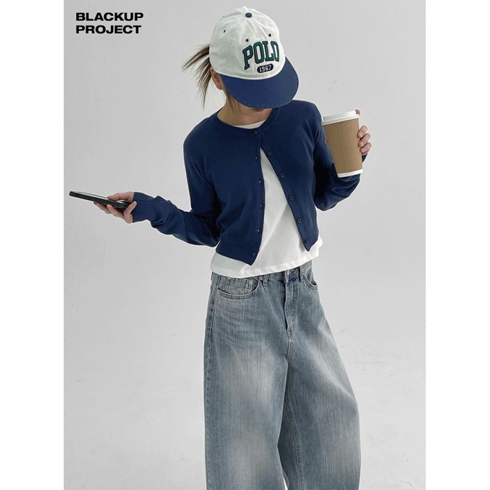 ブラックバック [春新作][MADE] ボデルリ クロップ ニット カーディガン