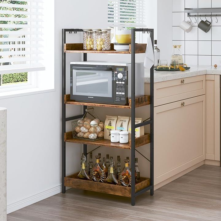 ラック キッチンラック 棚 おしゃれ 収納ラック オープンシェルフ 本棚 幅60 オープンラック ディスプレイラック 木製ラック 食器棚 スリム アイアンラック(A古木色, 4段) ラック キッチンラック 棚 おしゃれ 収納ラック オープンシェルフ 本棚 幅60 オープンラック ディスプレイラック 木製ラック 食器棚 スリム アイアンラック(A古木色, 4段)