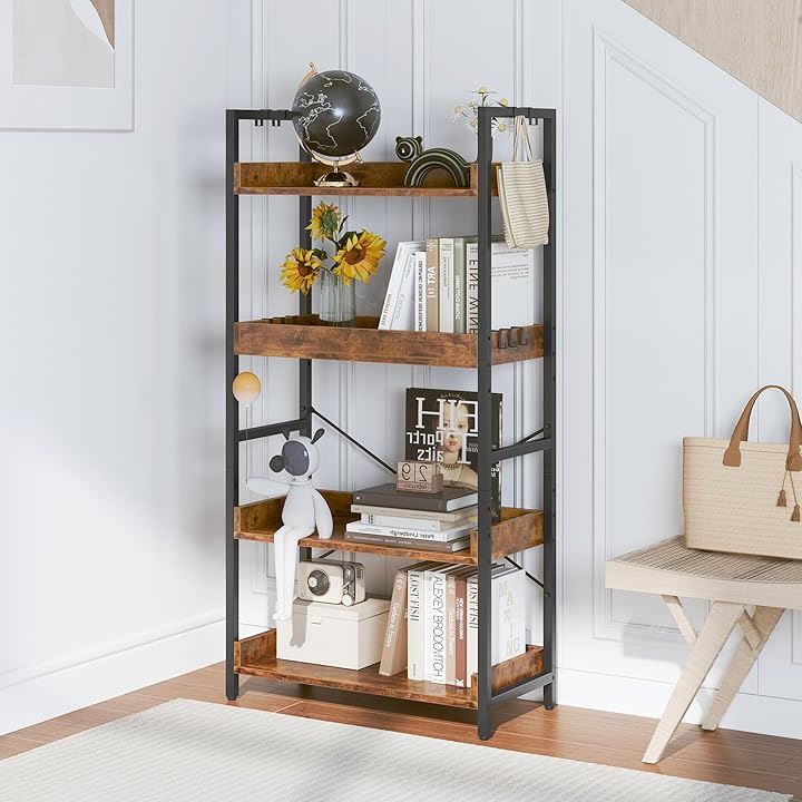 ラック キッチンラック 棚 おしゃれ 収納ラック オープンシェルフ 本棚 幅60 オープンラック ディスプレイラック 木製ラック 食器棚 スリム アイアンラック(A古木色, 4段) ラック キッチンラック 棚 おしゃれ 収納ラック オープンシェルフ 本棚 幅60 オープンラック ディスプレイラック 木製ラック 食器棚 スリム アイアンラック(A古木色, 4段)