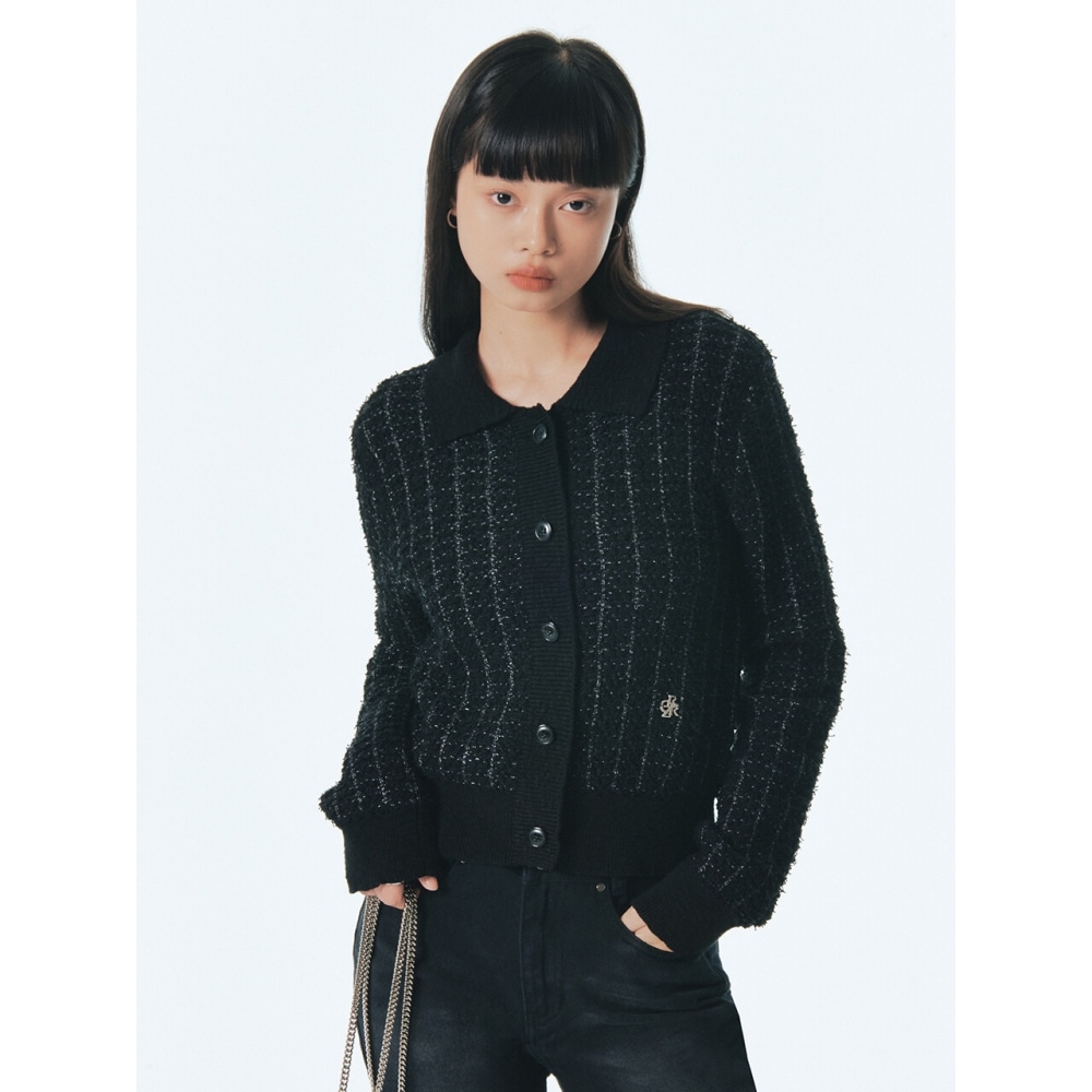 CITYBREEZEツイードカラーカーディガンBLACK